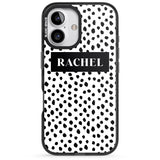 iPhone 16 Pro Max Personalised Black Bar & Dots Black Impact Phone Case