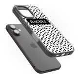 iPhone 16 Pro Max Personalised Black Bar & Dots Black Impact Phone Case