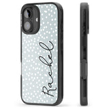 iPhone 16 Pro Max Personalised Vertical Cursive & Dots Black Impact Phone Case