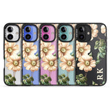 iPhone 16 Pro Max Personalised Clear Vintage Floral Cream Anemones Black Impact Phone Case