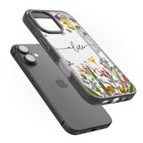 iPhone 16 Pro Max Personalised Wildflower Floral Black Impact Phone Case