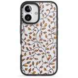 iPhone 16 Pro Max Personalised Autumn Leaves Pattern Black Impact Phone Case