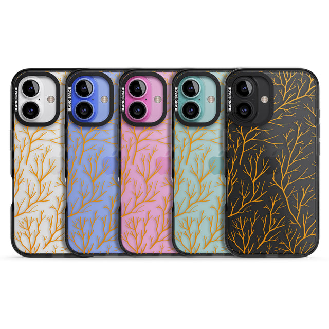 iPhone 16 Pro Max Personalised Bramble Branches Pattern Black Impact Phone Case