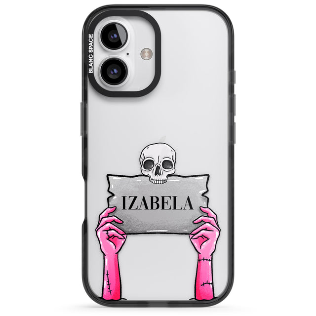 iPhone 16 Pro Max Personalised Grave Plaque Black Impact Phone Case