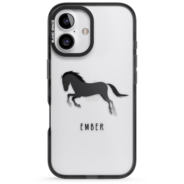 iPhone 16 Pro Max Personalised Black Horse Black Impact Phone Case