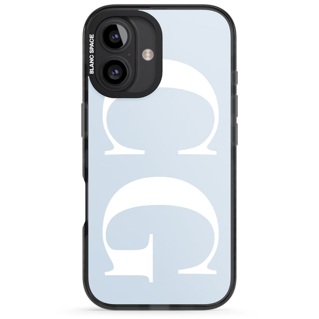 iPhone 16 Pro Max Personalised White & Blue Personalised Black Impact Phone Case