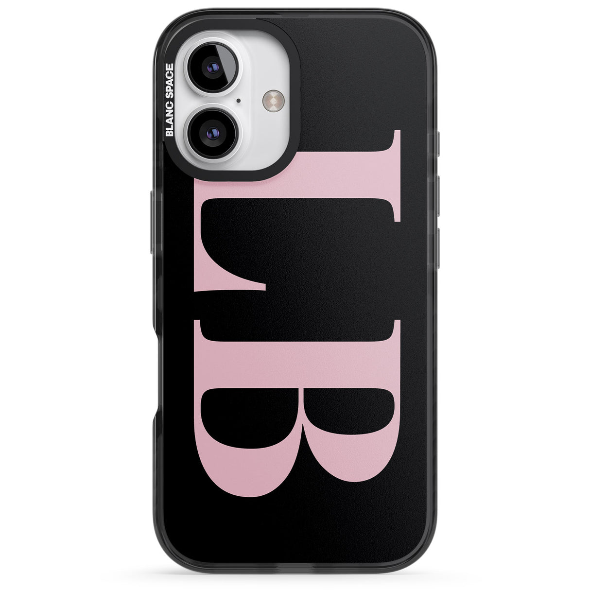 iPhone 16 Pro Max Personalised Pink & Black Letters Black Impact Phone Case