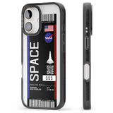 iPhone 16 Pro Max Personalised NASA Boarding Pass (Dark) Black Impact Phone Case