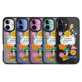 iPhone 16 Pro Max Personalised Sticker Mix on Grid Black Impact Phone Case