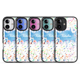 iPhone 16 Pro Max Personalised Rainbow Paint Splatter Black Impact Phone Case