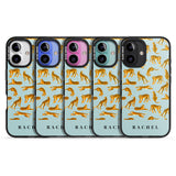 iPhone 16 Pro Max Personalised Tiger Pattern: Turquoise Blue Black Impact Phone Case