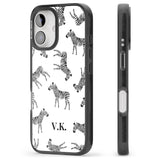 iPhone 16 Pro Max Personalised Zebra Pattern Black Impact Phone Case