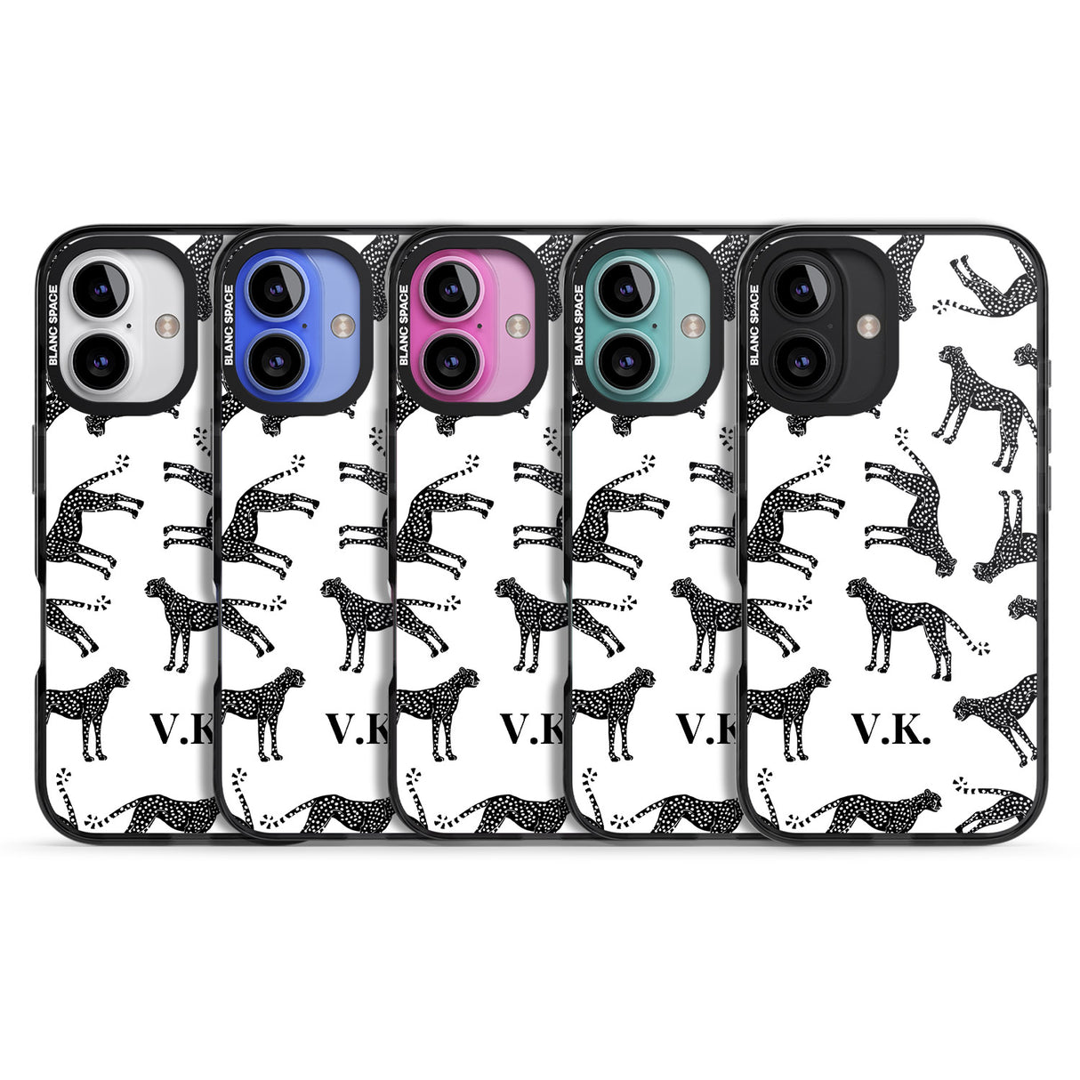 iPhone 16 Pro Max Personalised Cheetah Black & White Black Impact Phone Case