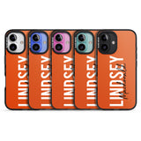 iPhone 16 Pro Max Personalised Bold Name: Orange Black Impact Phone Case