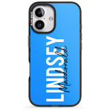 iPhone 16 Pro Max Personalised Bold Name: Blue Black Impact Phone Case