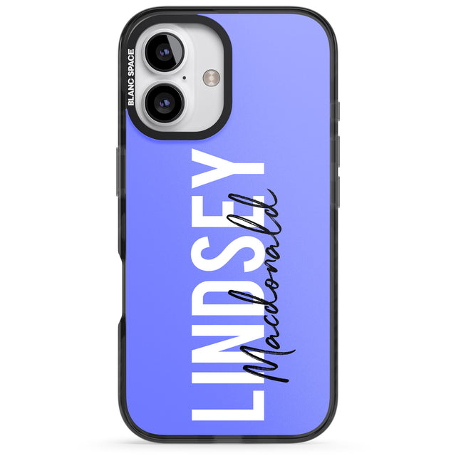 iPhone 16 Pro Max Personalised Bold Name: Purple Black Impact Phone Case