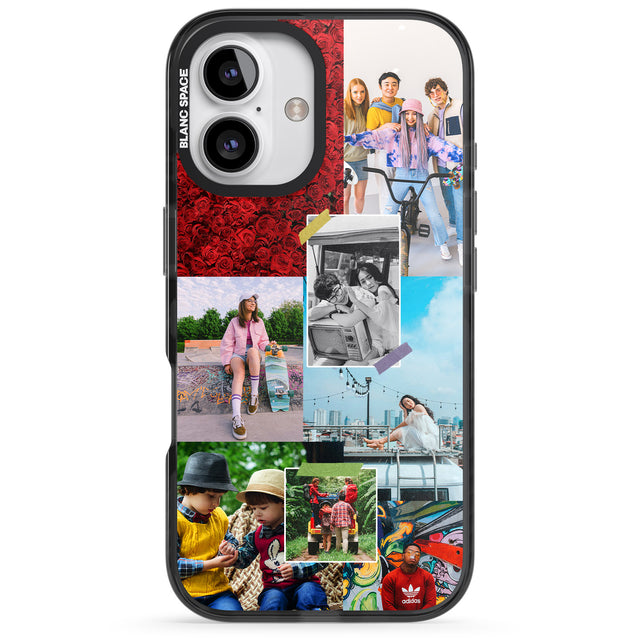 iPhone 16 Pro Max Personalised Photo Collage Black Impact Phone Case