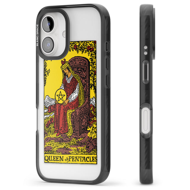 iPhone 16 Pro Max Personalised Queen of Pentacles Tarot Card - Colour Black Impact Phone Case