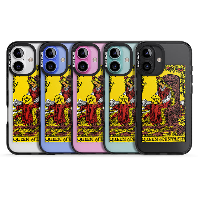 iPhone 16 Pro Max Personalised Queen of Pentacles Tarot Card - Colour Black Impact Phone Case