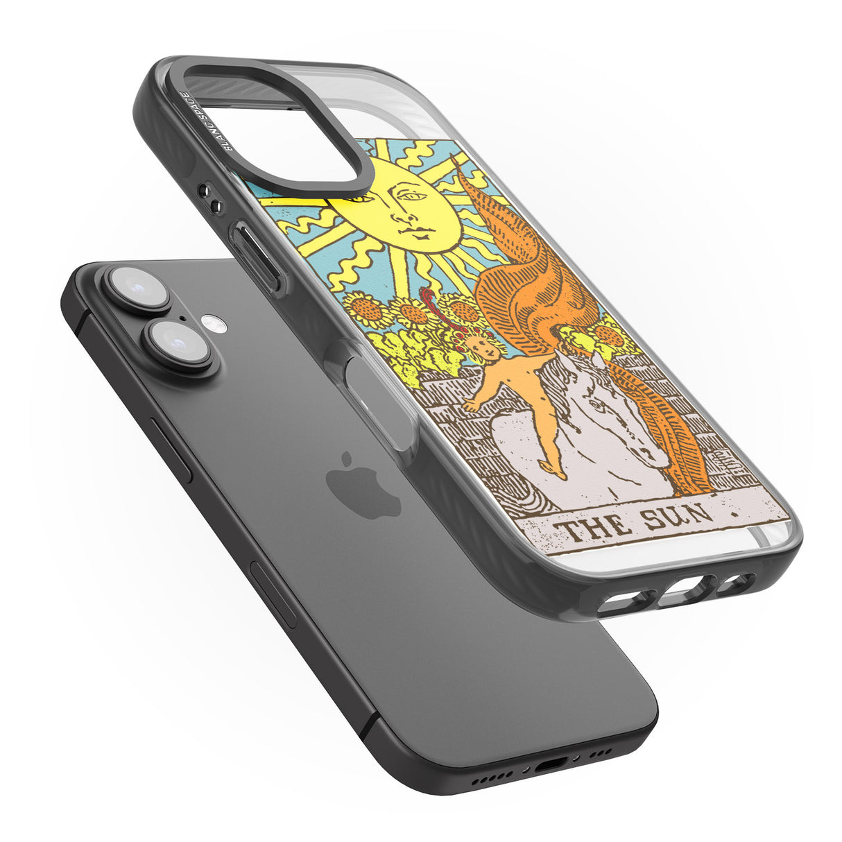 iPhone 16 Pro Max Personalised The Sun Tarot Card - Colour Black Impact Phone Case