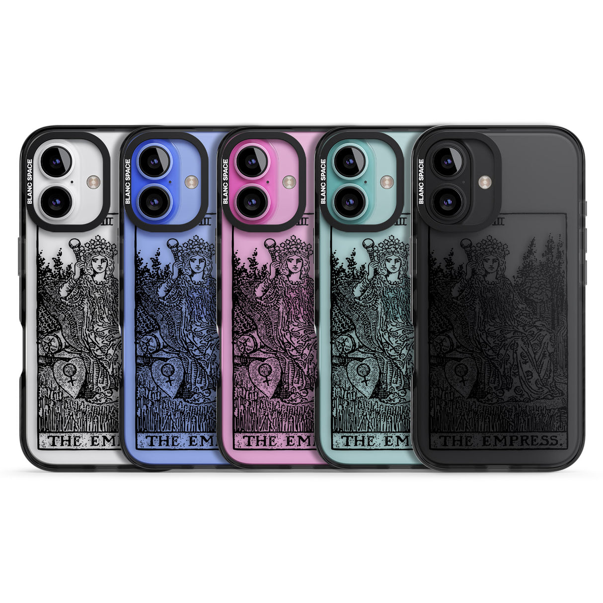 iPhone 16 Pro Max Personalised The Empress Tarot Card - Transparent Black Impact Phone Case