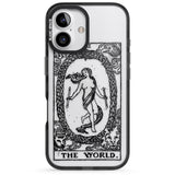 iPhone 16 Pro Max Personalised The World Tarot Card - Transparent Black Impact Phone Case