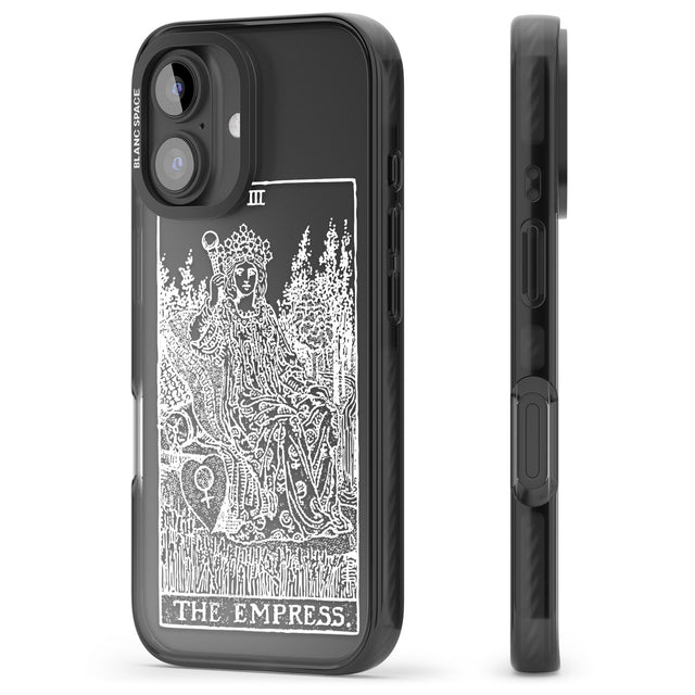 iPhone 16 Pro Max Personalised The Empress Tarot Card - White Transparent Black Impact Phone Case