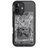 iPhone 16 Pro Max Personalised The Lovers Tarot Card - White Transparent Black Impact Phone Case