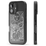 iPhone 16 Pro Max Personalised The Sun Tarot Card - White Transparent Black Impact Phone Case