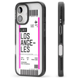 iPhone 16 Pro Max Personalised Los Angeles Boarding Pass Black Impact Phone Case