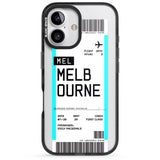 iPhone 16 Pro Max Personalised Melbourne Boarding Pass Black Impact Phone Case