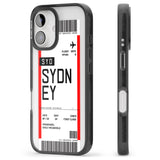 iPhone 16 Pro Max Personalised Sydney Boarding Pass Black Impact Phone Case