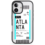 iPhone 16 Pro Max Personalised Atlanta Boarding Pass Black Impact Phone Case