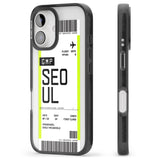 iPhone 16 Pro Max Personalised Seoul Boarding Pass Black Impact Phone Case