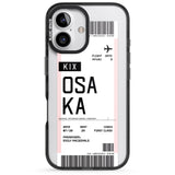 iPhone 16 Pro Max Personalised Osaka Boarding Pass Black Impact Phone Case