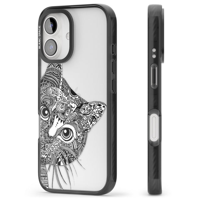 iPhone 16 Pro Max Henna Cat Black Impact Phone Case