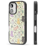 iPhone 16 Pro Max Cat Pattern Cream Black Impact Phone Case