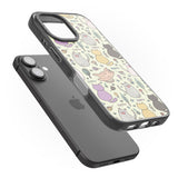 iPhone 16 Pro Max Cat Pattern Cream Black Impact Phone Case