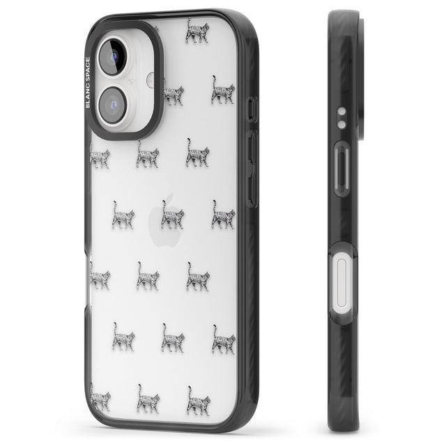 iPhone 16 Pro Max British Shorthair Cat Pattern Black Impact Phone Case