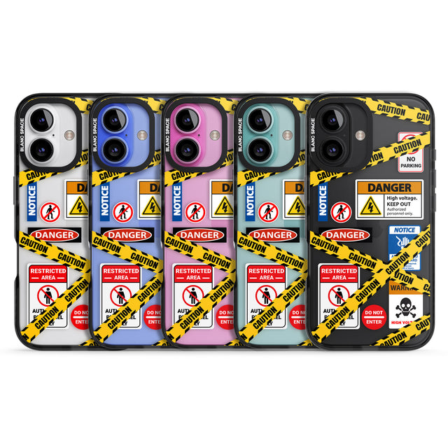 iPhone 16 Pro Max CAUTION Black Impact Phone Case