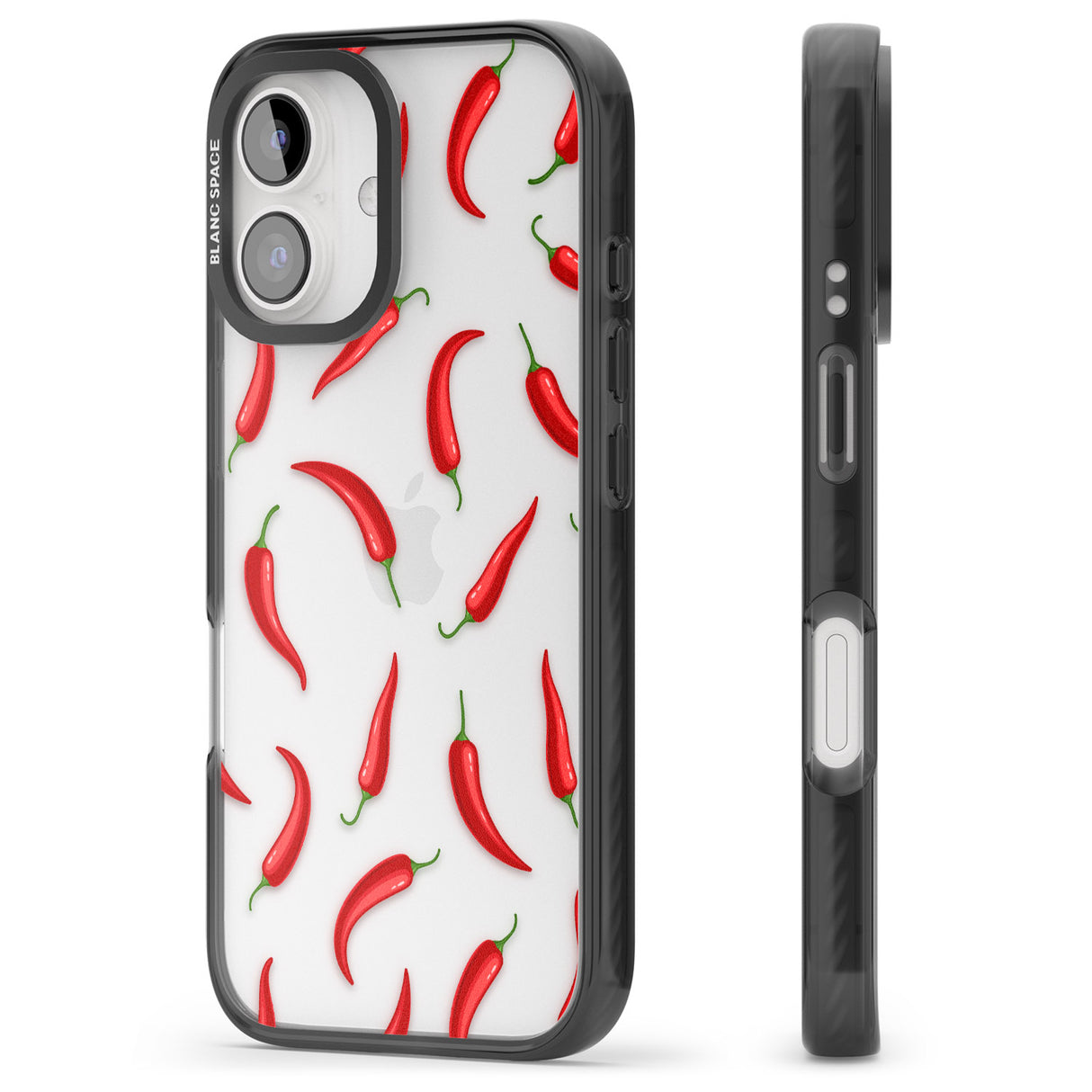 iPhone 16 Pro Max Chilli Pattern Black Impact Phone Case