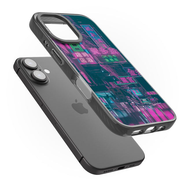 iPhone 16 Pro Max Rainy Reflections - Neon Cities Photographs Black Impact Phone Case