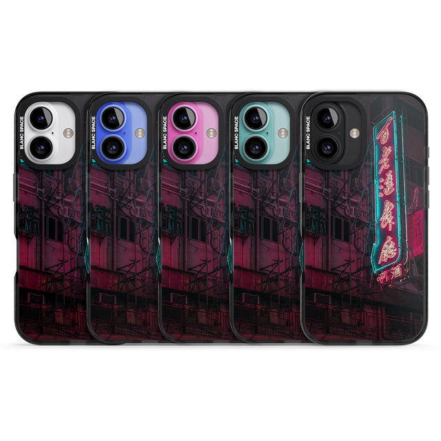 iPhone 16 Pro Max Large Kanji Sign - Neon Cities Photographs Black Impact Phone Case