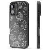 iPhone 16 Pro Max Monstera Leaves Black Impact Phone Case