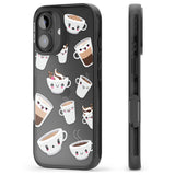 iPhone 16 Pro Max Coffee Faces Black Impact Phone Case