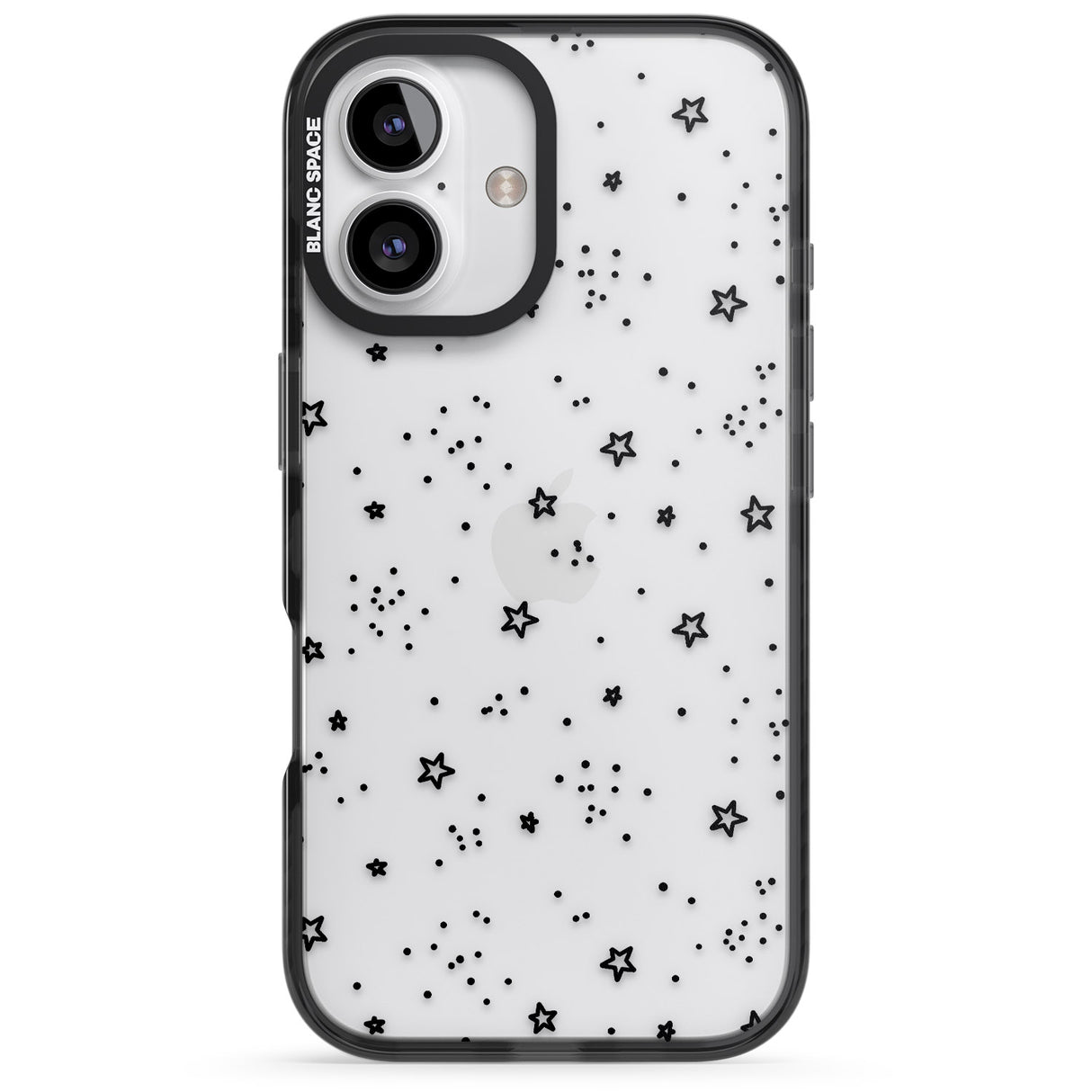 iPhone 16 Pro Max Star Outlines Black Impact Phone Case