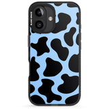 iPhone 16 Pro Max Blue and Black Cow Print Black Impact Phone Case