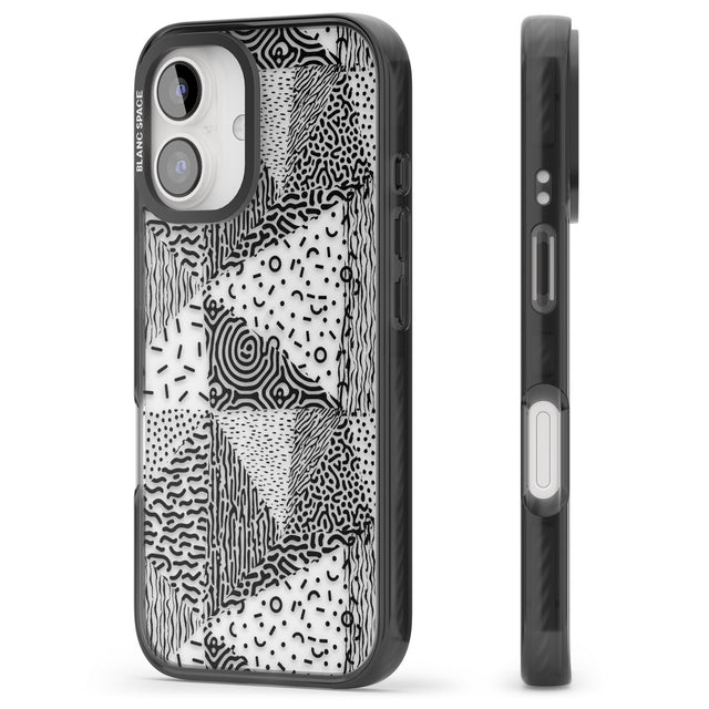 iPhone 16 Pro Max Pattern Mashup (Black) Black Impact Phone Case