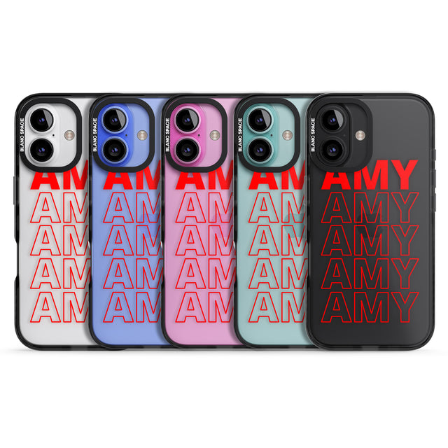 iPhone 16 Pro Max Personalised Clear Text 5B Black Impact Phone Case