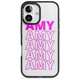 iPhone 16 Pro Max Personalised Clear Text 5D Black Impact Phone Case